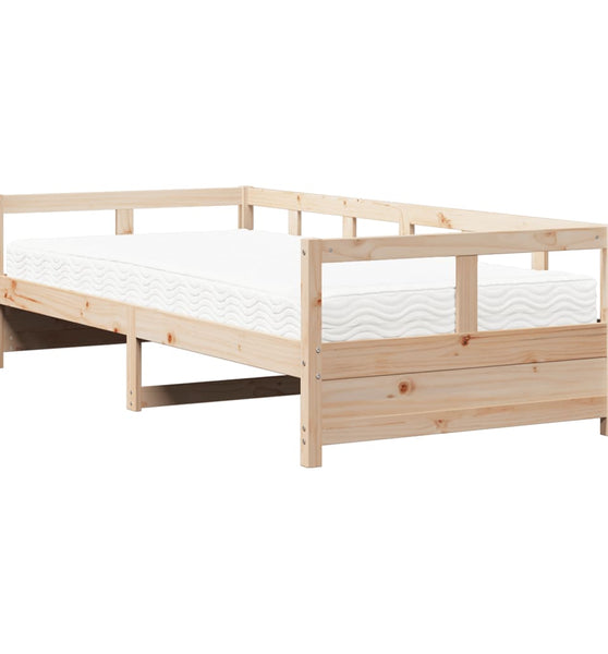 Tagesbett mit Matratze 90x200 cm Massivholz Kiefer