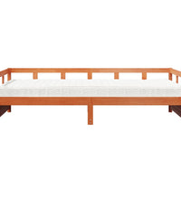 Tagesbett mit Matratze Wachsbraun 90x200 cm Massivholz Kiefer
