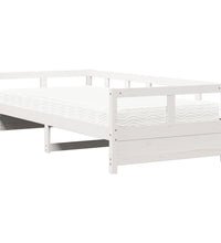 Tagesbett mit Matratze Weiß 90x190 cm Massivholz Kiefer