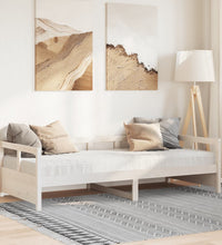 Tagesbett mit Matratze Weiß 90x190 cm Massivholz Kiefer