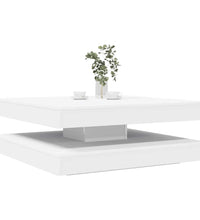 Couchtisch 360-Grad Drehbar Weiß 90x90x34,5 cm