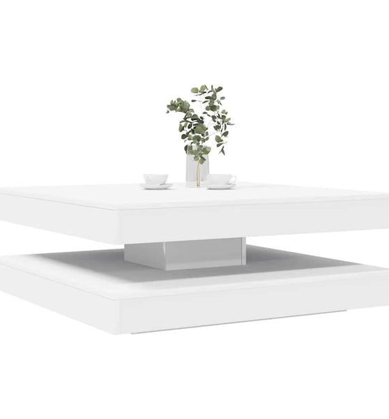 Couchtisch 360-Grad Drehbar Weiß 90x90x34,5 cm