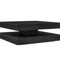 Couchtisch 360-Grad Drehbar Schwarz Eichen-Optik 90x90x34,5 cm