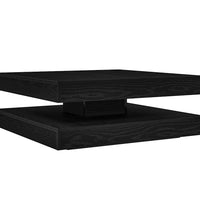 Couchtisch 360-Grad Drehbar Schwarz Eichen-Optik 90x90x34,5 cm