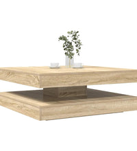 Couchtisch 360-Grad Drehbar Sonoma-Eiche 90x90x34,5 cm