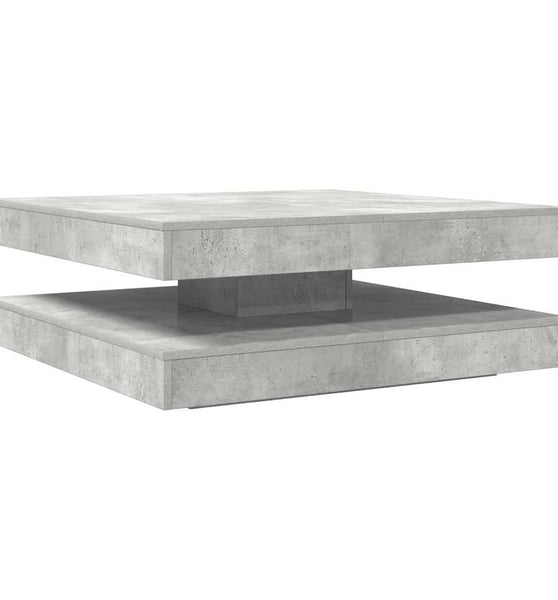 Couchtisch 360-Grad Drehbar Betongrau 90x90x34,5 cm