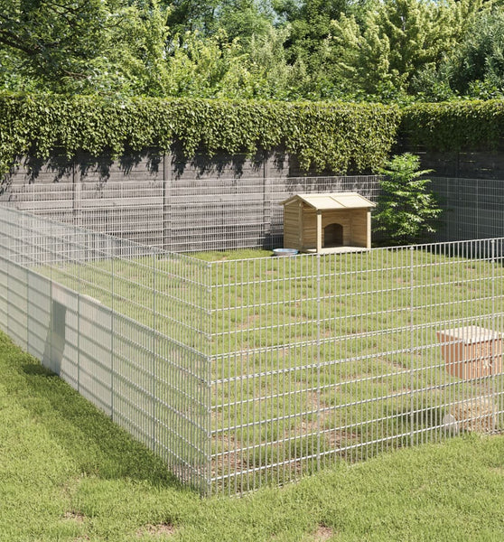 Freilaufgehege 48-teilig 54x100 cm Verzinktes Eisen