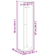 Badezimmerschrank mit Rollenhalter Weiß 20,5x20x90 cm