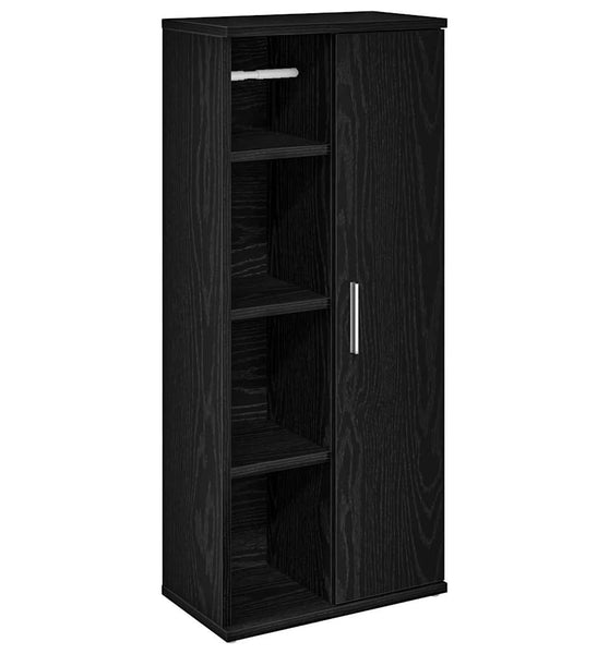 Badezimmerschrank mit Rollenhalter Schwarz 39x22x90 cm