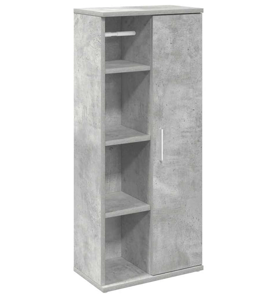 Badezimmerschrank mit Rollenhalter Betongrau 39x22x90 cm