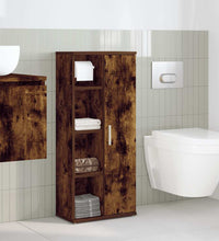 Badezimmerschrank mit Rollenhalter Räuchereiche 39x22x90 cm