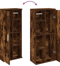 Badezimmerschrank mit Rollenhalter Räuchereiche 39x22x90 cm