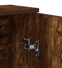 Badezimmerschrank mit Rollenhalter Räuchereiche 39x22x90 cm