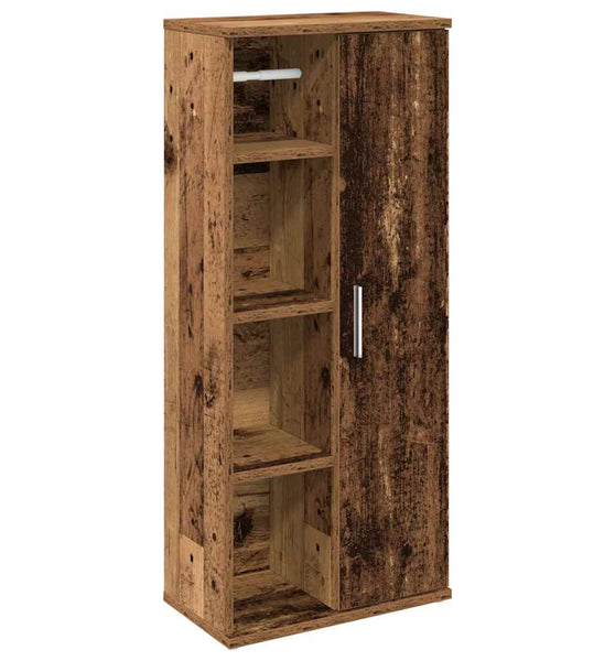 Badezimmerschrank mit Rollenhalter Altholz-Optik 39x22x90 cm