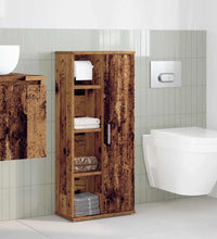 Badezimmerschrank mit Rollenhalter Altholz-Optik 39x22x90 cm
