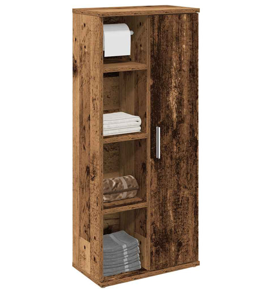 Badezimmerschrank mit Rollenhalter Altholz-Optik 39x22x90 cm