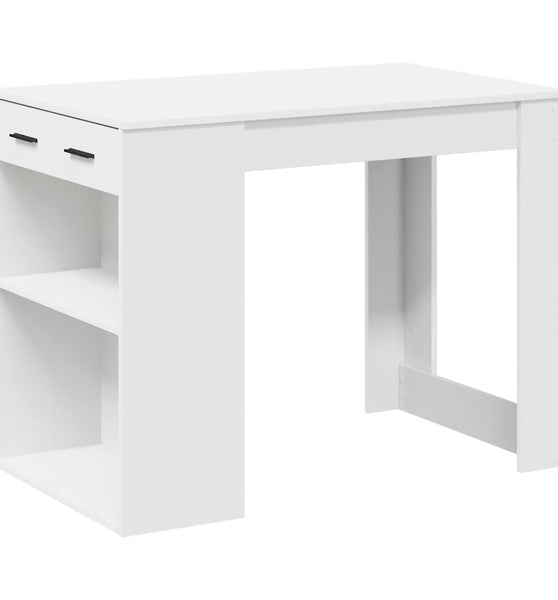Schreibtisch mit Schubladen und Ablage Weiß 102x62x77,5 cm