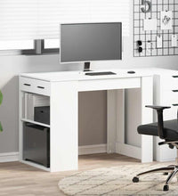 Schreibtisch mit Schubladen und Ablage Weiß 102x62x77,5 cm