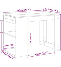Schreibtisch mit Schubladen und Ablage Weiß 102x62x77,5 cm