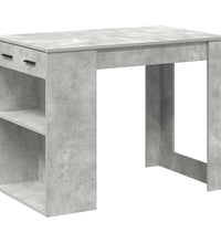 Schreibtisch mit Schubladen und Ablage Betongrau 102x62x77,5 cm