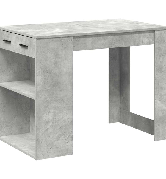 Schreibtisch mit Schubladen und Ablage Betongrau 102x62x77,5 cm