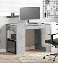 Schreibtisch mit Schubladen und Ablage Betongrau 102x62x77,5 cm
