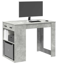 Schreibtisch mit Schubladen und Ablage Betongrau 102x62x77,5 cm