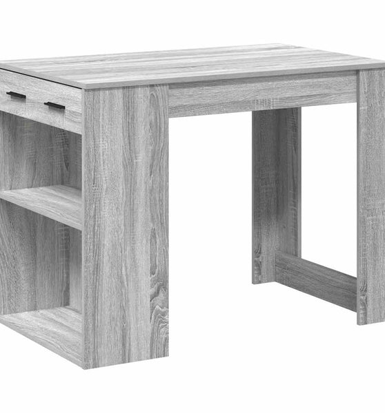 Schreibtisch mit Schubladen Ablage Grau Sonoma 102x62x77,5 cm