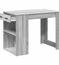 Schreibtisch mit Schubladen Ablage Grau Sonoma 102x62x77,5 cm