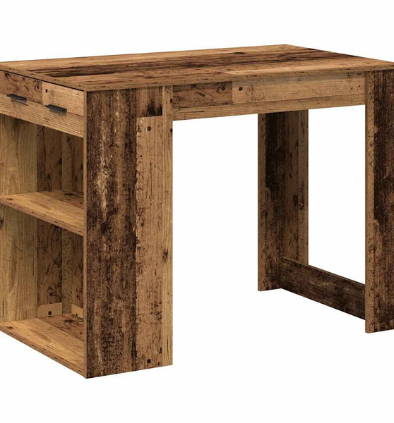 Schreibtisch mit Schubladen Ablage Altholz-Optik 102x62x77,5 cm