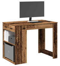 Schreibtisch mit Schubladen Ablage Altholz-Optik 102x62x77,5 cm