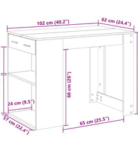 Schreibtisch mit Schubladen Ablage Artisan-Eiche 102x62x77,5 cm