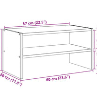 Schuhregal Stapelbar Weiß 60x30x30,5 cm