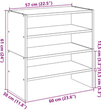 Schuhregale 2 Stk. Stapelbar Sonoma-Eiche 60x30x30,5 cm