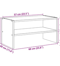 Schuhregal Stapelbar Betongrau 60x30x30,5 cm