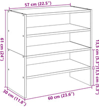 Schuhregale 2 Stk. Stapelbar Räuchereiche 60x30x30,5 cm