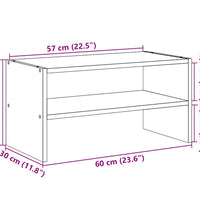 Schuhregal Stapelbar Grau Sonoma 60x30x30,5 cm