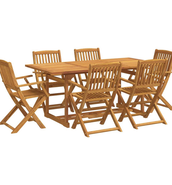 7-tlg. Garten-Essgruppe 180x90x75 cm Massivholz Akazie