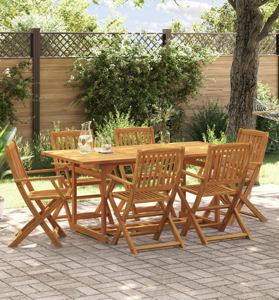 7-tlg. Garten-Essgruppe 180x90x75 cm Massivholz Akazie