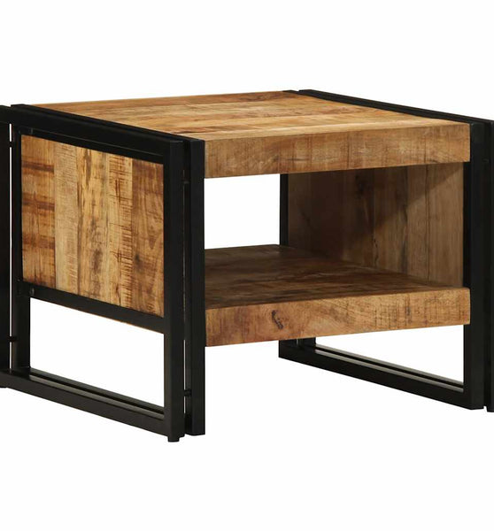 Couchtisch 50x50x38 cm Raues Massivholz Mango