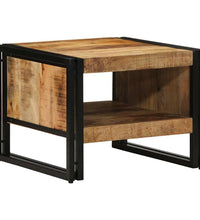 Couchtisch 50x50x38 cm Raues Massivholz Mango