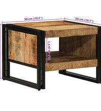 Couchtisch 50x50x38 cm Raues Massivholz Mango