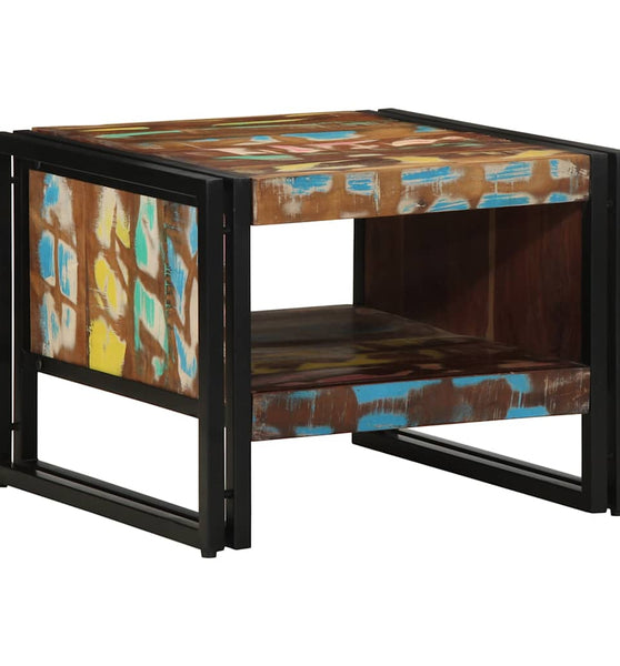 Couchtisch Mehrfarbig 50x50x38 cm Altholz Massivholz