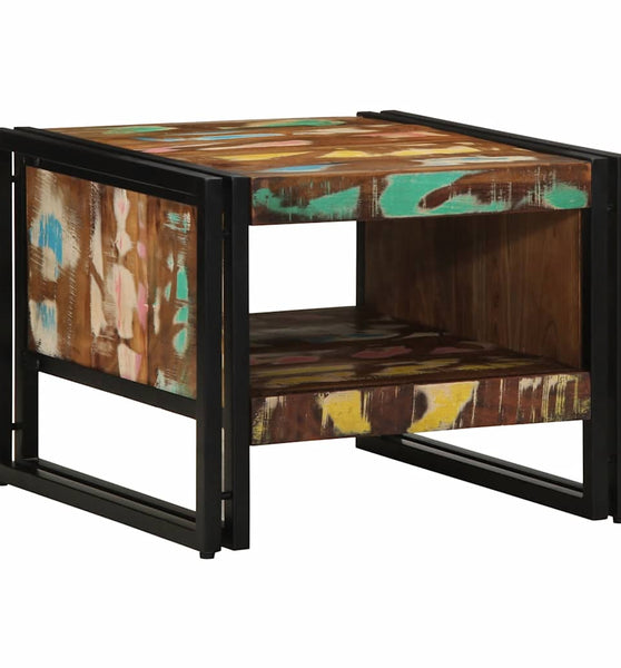 Couchtisch Mehrfarbig 50x50x38 cm Altholz Massivholz
