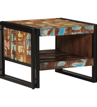 Couchtisch Mehrfarbig 50x50x38 cm Altholz Massivholz