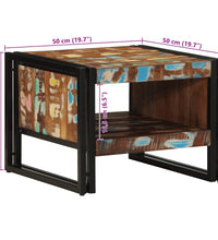 Couchtisch Mehrfarbig 50x50x38 cm Altholz Massivholz
