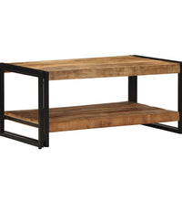 Couchtisch 90x50x38 cm Raues Massivholz Mango