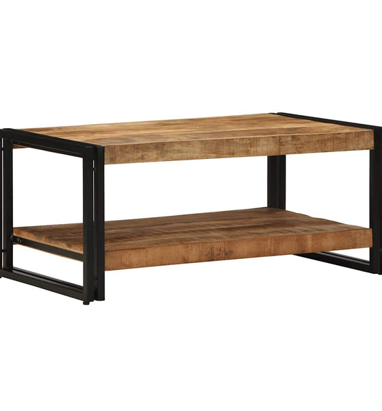 Couchtisch 90x50x38 cm Raues Massivholz Mango