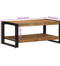 Couchtisch 90x50x38 cm Raues Massivholz Mango
