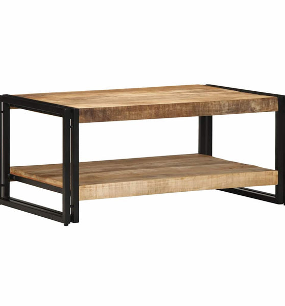 Couchtisch 90x50x38 cm Raues Massivholz Mango